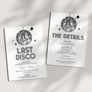 Disco Boll Last Disco Bachelorette Helg Party Inbjudningar