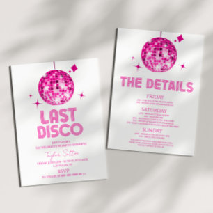 Disco Boll Last Disco Bachelorette Helg Party Inbjudningar