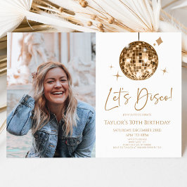Disco Boll Låt oss Disco Anpassningsbar Photo Föde Inbjudningar