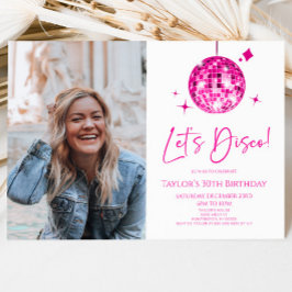 Disco Boll Låt oss Disco Anpassningsbar Photo Föde Inbjudningar