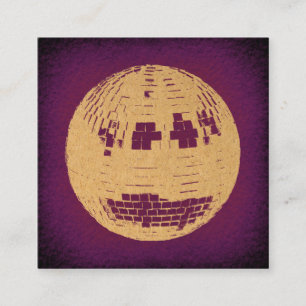 Disco Boll Lila & Guld Vintage Art Tilläggskort