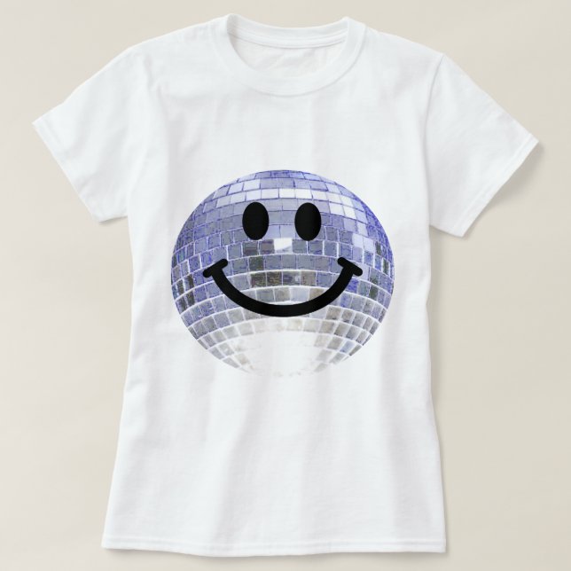 Disco Boll Lycklig Ansikte T-shirt (Design framsida)