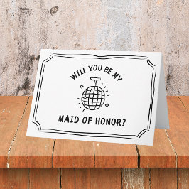 Disco Boll Maid of honor Frieri | Roligt och Trend Kort