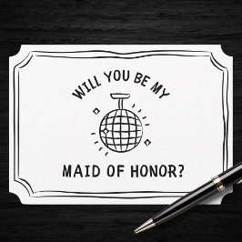 Disco Boll Maid of honor Frieri | Roligt och Trend Kort