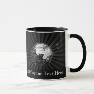 Disco Boll med svart bakgrund Mugg