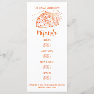 Disco Boll Midmeny-Orange Meny