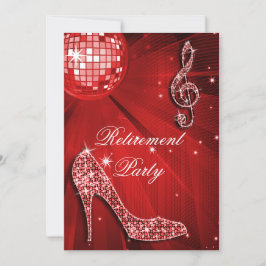 Disco Boll och Gnistra Heels Red Pension Inbjudningar