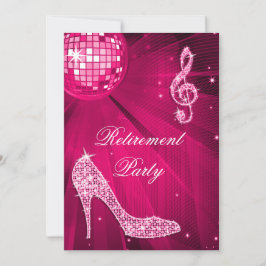 Disco Boll och Gnistra Heels Rosa Pension Inbjudningar
