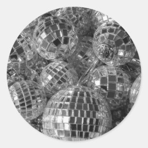 Disco Boll Ornaments Runt Klistermärke