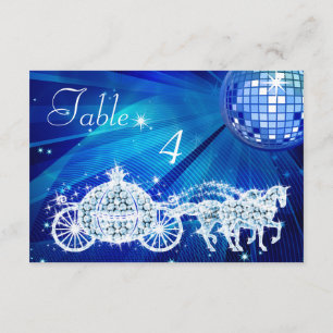 Disco Boll, Prinsess Coach & Hästar Dubbelsidig Inbjudningar