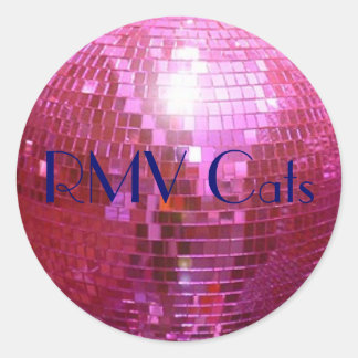 Disco boll rosa, RMV Cats Runt Klistermärke