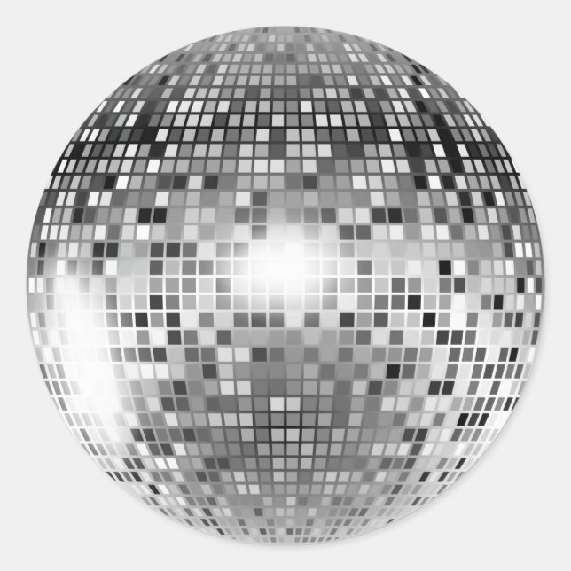 Disco Boll Runt Klistermärke (Framsida)