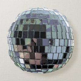 Disco Boll-Silver Rund Kudde