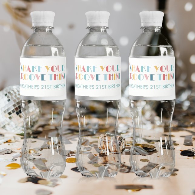 Disco Boll skakar ditt Groove Sak Vattenflaskor Etikett (Skapare uppladdad)