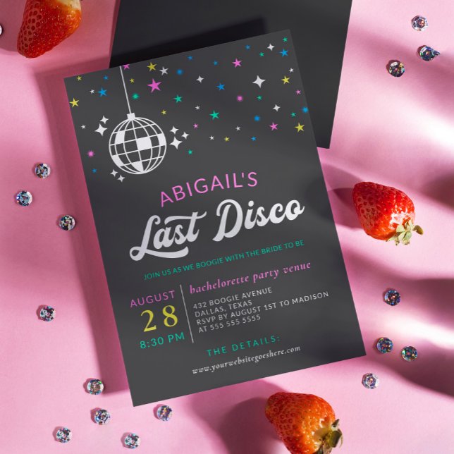 Disco Boll Stars Bachelorette Last Disco Inbjudningar (Skapare uppladdad)