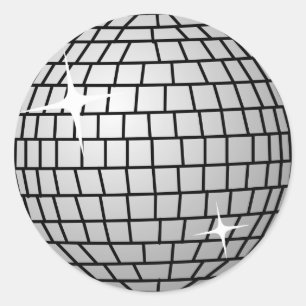 Disco Boll Sticker (Rund) Runt Klistermärke