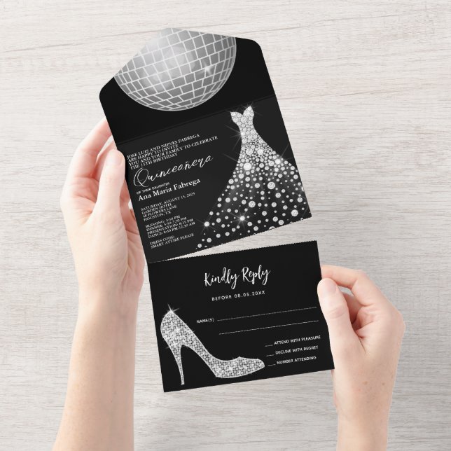 Disco Boll, Stiletto & Boll Gown Quinceañera (Avrivbar del)