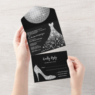 Disco Boll, Stiletto & Boll Gown Quinceañera