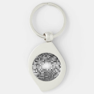DISCO BOLL SWIRL SILVERFÄRGAD NYCKELRING
