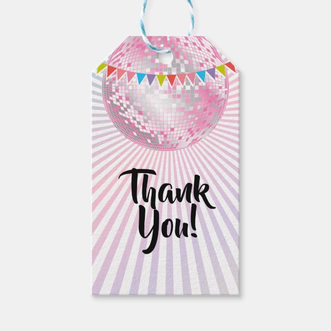 Disco boll tackar dig för märkrn presentetikett (Framsidan)