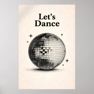 Disco Boll Väggkonst, Retro 70-Tal Musik Affisch
