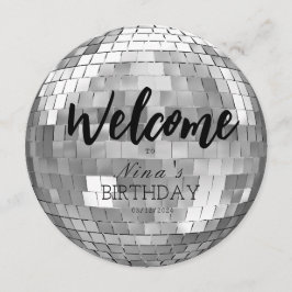 Disco Boll Välkommen till mitt Födelsedagsfest Bor Meny