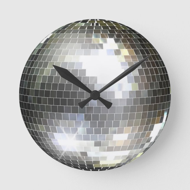 Disco Boll Wall Clock Rund Klocka (Framsida)