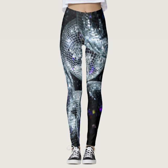 Disco Bollar: Atmosphere Mörk Party Leggings (Framsida)
