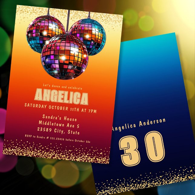 Disco bollar Birthday Inbjudningar (Skapare uppladdad)