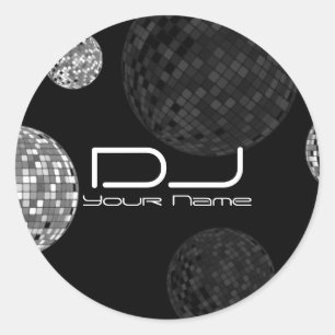 Disco Bollar DJ Sticker Runt Klistermärke