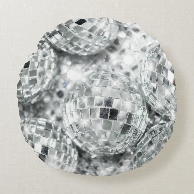 Disco Bollar Glam #1 #retro #wall #art Rund Kudde (Framsidan)