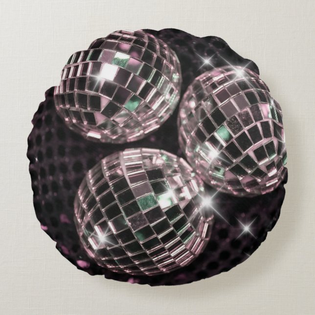 Disco Bollar Glam #8 #retro #wall #art Rund Kudde (Framsidan)