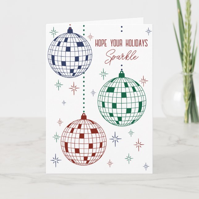 Disco Bolls Ornament Lutfull Modern Helgkort (Framsida)