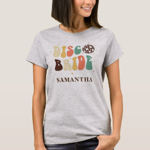 Disco Bride Bachelorette Party Retro Anpassningsba T Shirt