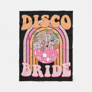 Disco Bride Bridesmaid Retro Rainbow Bachelorette Fleecefilt