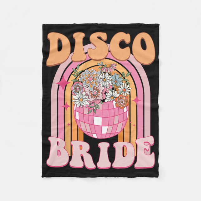 Disco Bride Bridesmaid Retro Rainbow Bachelorette Fleecefilt (Framsidan)