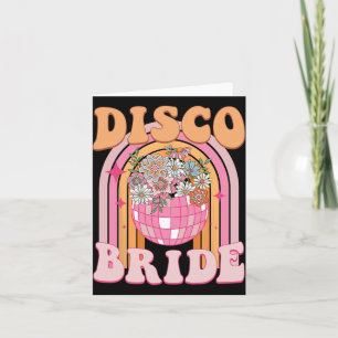 Disco Bride Bridesmaid Retro Rainbow Bachelorette Kort