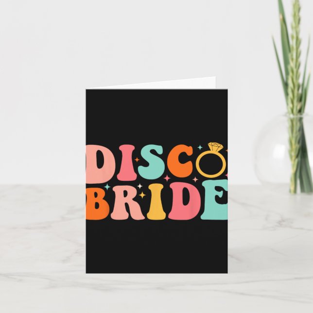 Disco Bride Future Groovy Retro Bachelorette P. Kort (Framsida)