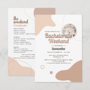 Disco Bride Retro Bachelorette Helg Party Inbjudningar
