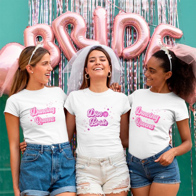 Disco Bride Rosa Groove Bachelorette T-Shirt (Skapare uppladdad)