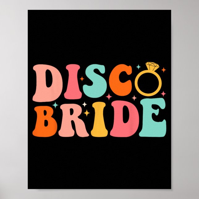 Disco Brud Framtida Fru Groovy Retro Möhippa P Poster (Framsidan)