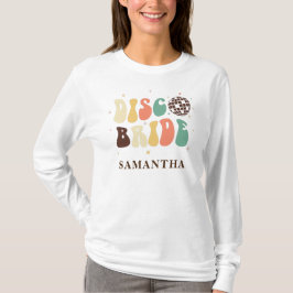 Disco Brud Namn Anpassad Sjungbröllop Fest T Shirt
