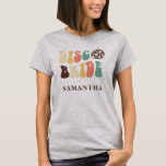 Disco Brud Sjungmöhippa Retro Anpassad T Shirt<br><div class="desc">Sjungmö disco brud matchande t-shirts och hattar för din fest. Du kan enkelt anpassa för din helg av kul med tjejerna innan löftet</div>