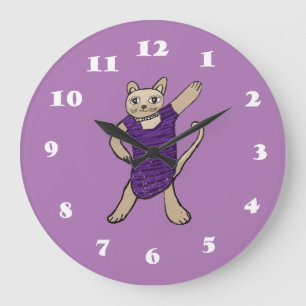 Disco Cat Stor Klocka