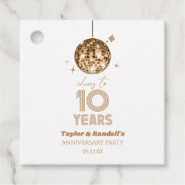 Disco Cheers 10 år Bröllop-årsdagen Party Gåvor Etiketter