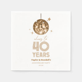 Disco Cheers 40 år Bröllop-årsdagen Party Pappersservett