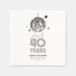 Disco Cheers 40 år Bröllop-årsdagen Party Pappersservett