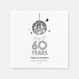 Disco Cheers 60 år Bröllop-årsdagen Party Pappersservett