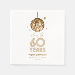 Disco Cheers 60 år Bröllop-årsdagen Party Pappersservett
