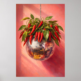 Disco Chilipeppartryck, Funky köksinredning Poster